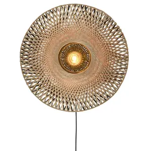 Good & Mojo Applique Murale Ronde Bambou Naturel Noir D.87 KALIMANTANVendu parluminaire