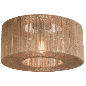 Comparateur de prix : IGUAZU-Plafonnier Jute Ø50cm naturel Good & Mojo Ø 50cm / H 22cm / rosace : Ø 12cm Beige