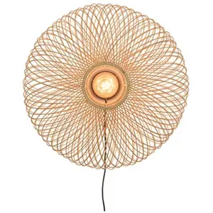Good & Mojo CANGO-Applique murale Bambou avec câble Ø60cm BeigeVendu paramazon