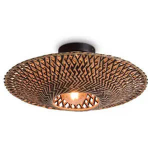Comparateur de prix : GOOD & MOJO Plafonnier Bali, Ø 44 cm, noir/naturel, bambou
