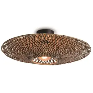Comparateur de prix : GOOD & MOJO Plafonnier Bali, Ø 60 cm, noir/naturel, bambou