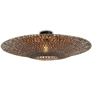 Comparateur de prix : GOOD & MOJO Plafonnier Bali, Ø 87 cm, noir/naturel, bambou
