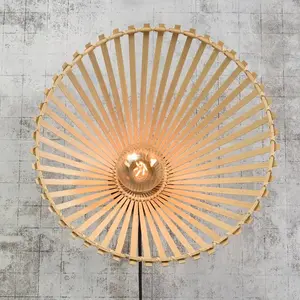 Good & Mojo BROMO-Applique murale Bambou Asymétrique avec câble Ø50cm BeigeVendu parluminaire