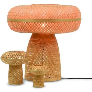 Good & Mojo PALAWAN-Lampe à poser Bambou / Set 2 miniatures Beige pas cher