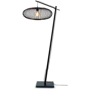 Comparateur de prix : GOOD & MOJO Lampadaire arqué Cango large, noir, hauteur 176 cm