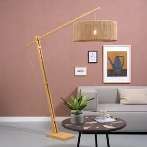 Good & Mojo Lampadaire bambou/jute H207cm pas cher