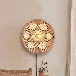 Comparateur de prix : GOOD & MOJO Applique murale Andros, naturel/blanc, fiche, Ø 45 cm
