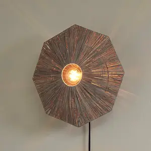 GOOD & MOJO Applique murale Panama, gris foncé, Ø 45 cm, connecteurVendu parluminaire