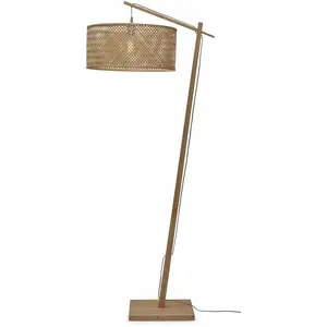 Comparateur de prix : Lampadaire en bambou naturel avec abat-jour en bois naturel 176x50 cm Java - Good & M
