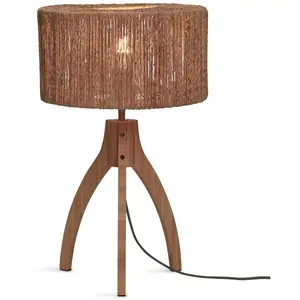 Lampe à poser en bambou naturel avec abat-jour naturel 30x40 cm Iguazu - Good & Mojo pas cher