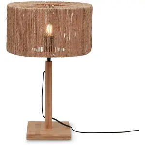 GOOD & MOJO Lampe de table bambou abat-jour jute naturel, h. 37cm pas cher