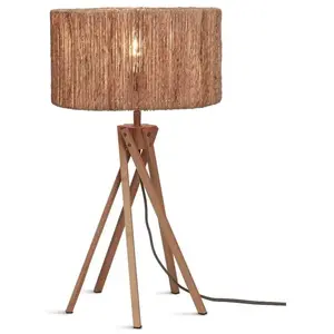 Lampe à poser en bambou naturel avec abat-jour en rotin 30x45 cm Iguazu - Good & Mojo pas cher