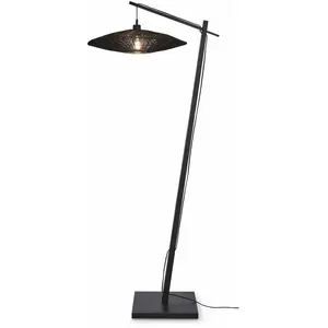 IGUAZU-Lampadaire jute et bambou H176cm NoirVendu parluminaire