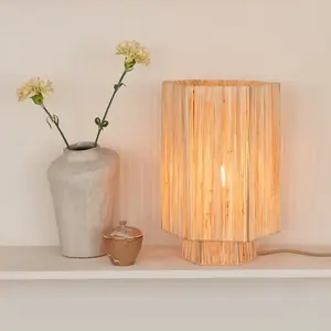 Good & Mojo Lampe de Table raphia naturel 36x24x36cm pas cher