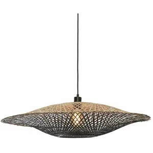 Lampe suspendue en bambou noir et naturel 87x20 cm Kalimantan- Good & MojoVendu parmade-in-design