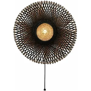 Lampe murale en bambou noir et naturel 60x15 cm Kalimantan - Good & MojoVendu parluminaire
