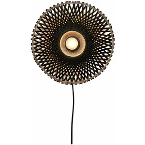 Comparateur de prix : Lampe murale en bambou noir 30x8 cm Kalimantan - Good & Mojo