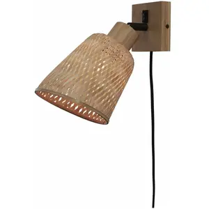 Comparateur de prix : Lampe murale en bambou naturel tressé 10x10 cm Java - Good & Mojo