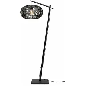 Lampadaire en bambou noir avec abat-jour en bois noir 176x48 cm Madeira - Good & MojoVendu parcdiscount