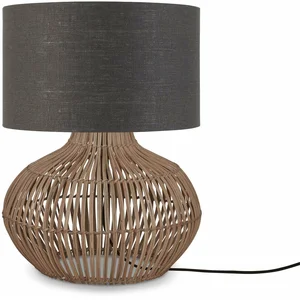 GOOD&MOJO Lampe à poser en rotin avec abat-jour en lin gris 32x20cm Kalahari - Good & Mojo pas cher