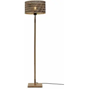 Lampadaire en bambou naturel avec abat-jour en bois naturel 128x32 cm Java - Good & M
