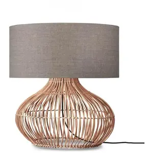 Lampe à poser en rotin avec abat-jour en lin foncé 47x23cm Kalahari - Good & Mojo
