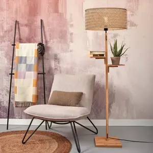Lampadaire avec étagère en bambou naturel 50x158cm Java - Good & Mojo
