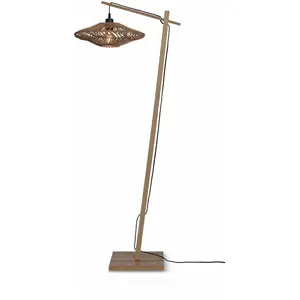 Comparateur de prix : Lampadaire en bambou naturel avec abat-jour en bois naturel 150x40 cm Zanzibar - Good