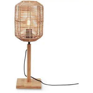 Comparateur de prix : Lampe à poser en bambou naturel avec abat-jour naturel 18x45 cm Tanami - Good & Mojo
