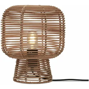 Lampe à poser en rotin naturel avec abat-jour naturel 30x27 cm Tanami - Good & Mojo pas cher