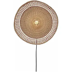 Lampe murale en bambou rouge et naturel 45x9 cm Pantanal - Good & Mojo