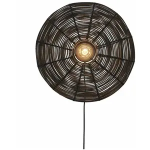 TANAMI L-Applique murale rotin Ø55cm Noir Good & Mojo Ø 55cm / H 55cm