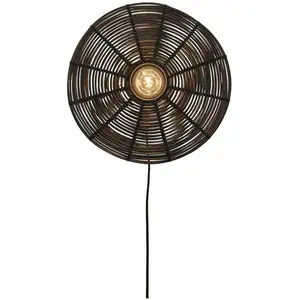 TANAMI S-Applique murale rotin Ø40cm Noir Good & Mojo Ø 40cm / H 40cm