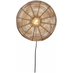 Comparateur de prix : Lampe murale ronde en rotin naturel 40 x10 cm Tanami - Good & Mojo