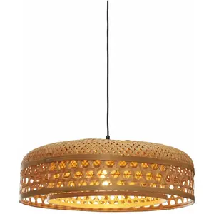 Suspension avec abat-jour en bambou naturel 60x18 cm Ubud - Good & Mojo