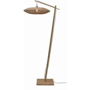 GOOD&MOJO Lampadaire en bambou naturel avec abat-jour en bois naturel 176x55 cm Tanami - GoodVendu parluminaire