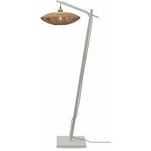 GOOD&MOJO Lampadaire bambou abat-jour rotin blanc/naturel, h. 150cmVendu paramazon