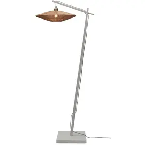 GOOD&MOJO Lampadaire bambou abat-jour jute blanc/naturel, h. 176cm