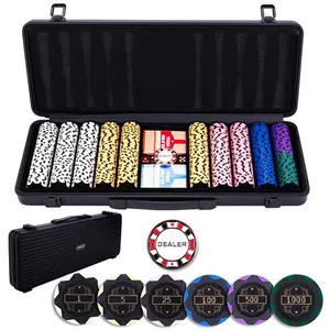 Comparateur de prix : Malette de Poker Métal - 500 Jetons 14g avec Valeurs Numérotées pour 1...