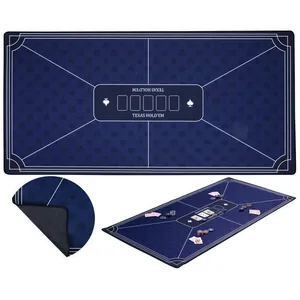 Comparateur de prix : Tapis de Poker Bleu Antidérapant 120 x 60 cm - Accessoire de jeu de ca...
