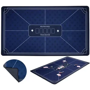 Comparateur de prix : Tapis de Poker Bleu Antidérapant 140 x 80 cm en Polyester et Caoutchou...