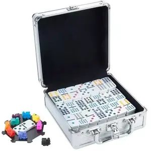 Comparateur de prix : Engelhart jeu apprentissage Longfield Mexican Train Dominoes Double 12 en bois Cas 91 Pierres