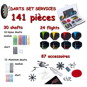 Comparateur de prix : ENGELHART Kit d'accessoires pour fléchettes pointe acier et pointe nylon - 141 pièces