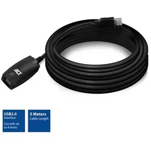 Comparateur de prix : ACT - Rallonge de câble USB - USB (M) pour USB (F) - USB 2.0 - 5 m - amplificateur de signal