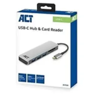 Comparateur de prix : ACT AC7050 Hub 3 ports USB-C 3.2 Gen1 (USB 3.0) avec lecteur de cartes et port PD-Pass-Through