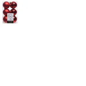 Comparateur de prix : EMINZA Lot de 12 boules EDM - esprit de Noël - Rouge - 71871