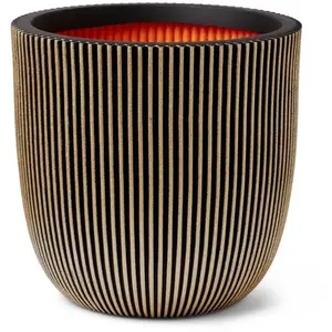 Pot de fleur boule - CAPI EUROPE - GROOVE NL - 35 x 34 cm - Noir / Or