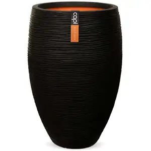 Comparateur de prix : Capi Pot à fleurs Nature Rib Élégant Deluxe 40 x 60 cm Noir KBLR1131
