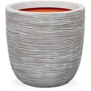 Capi Europe - Jardinière Nature Rib 43x41 cm ivoire KOFI933 Capi pas cher
