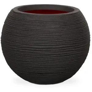 Comparateur de prix : Capi Pot à fleurs Nature Rib rond 40 x 32 cm noir KBLR270 424217